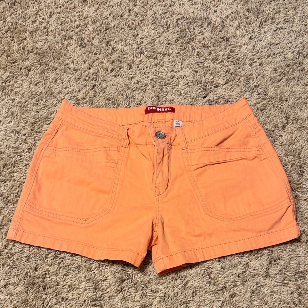 UNIONBAY Women's Vibrant Orange Cargo Shorts